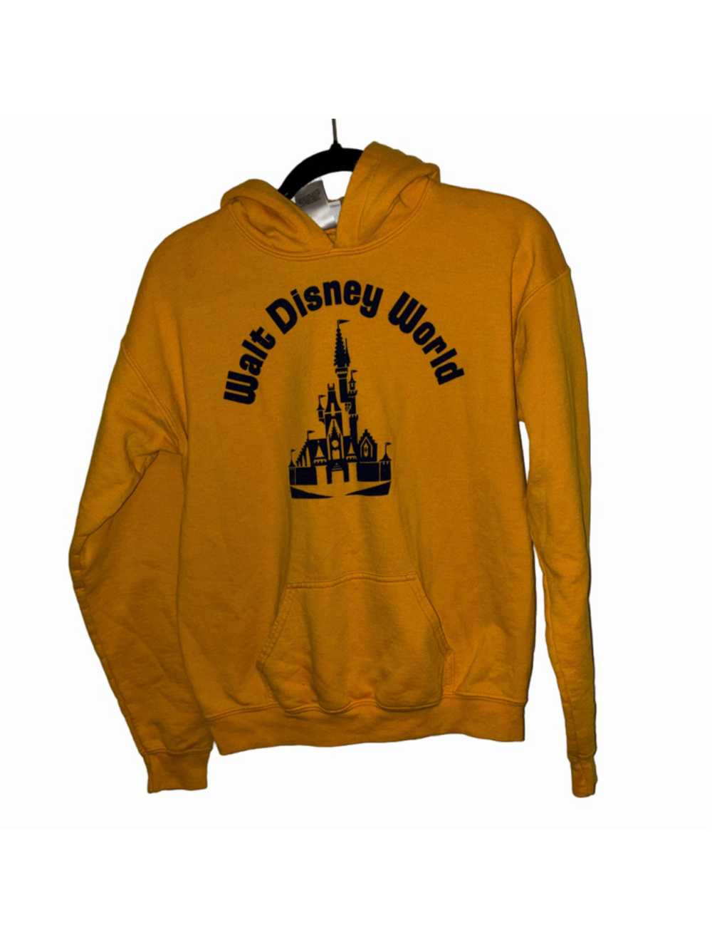 Women's Disney Walt Disney World Vintage Yellow Hoodie Sweatshirt Size XS